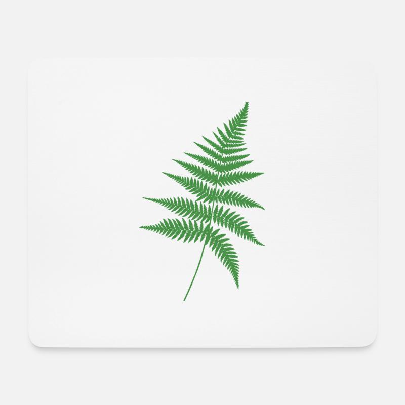 Grüner Farn Umriss - Mousepad (Querformat) - Weiß