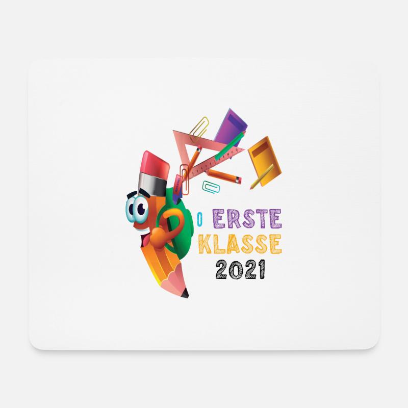 Schulkind 2021 1. Klasse Einschulung Stift Lineal - Mousepad (Querformat) - Weiß