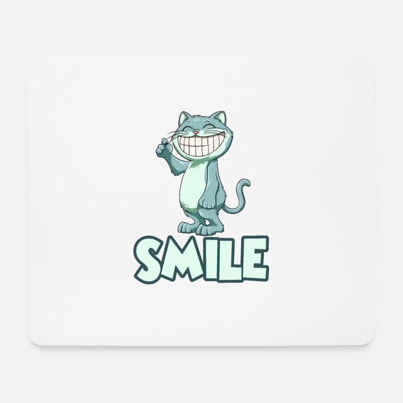 Grinsende Katze - Mousepad (Querformat) - Weiß
