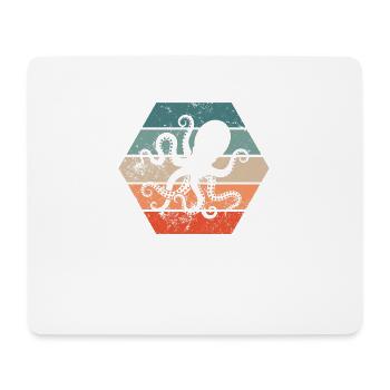Pieuvres de calmar rétro cadeau - Tapis de souris (format paysage) - blanc - Devant