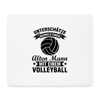 Alten mann mit einem Volleyball Spieler Geschenk - Mousepad (Querformat) - Weiß - Vorne