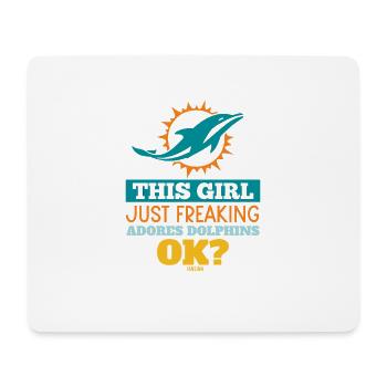 Girl loves dolphins - Mouse Pad (horizontal) - white - Front