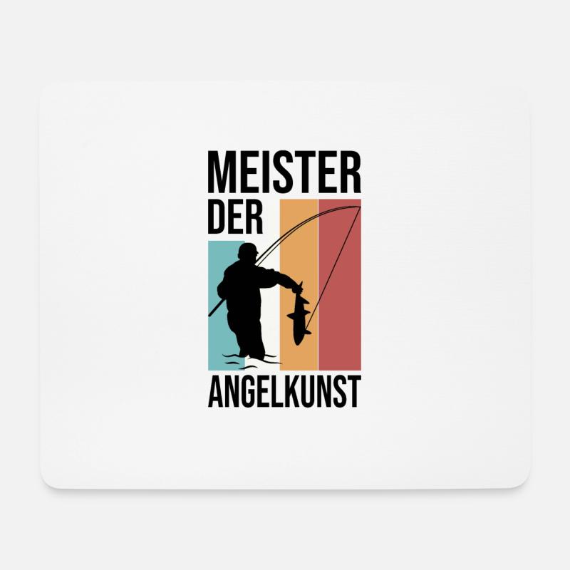 Angeln Angler Retro - Mousepad (Querformat) - Weiß