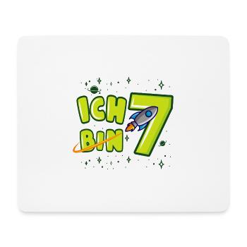 ICH BIN 7 Weltraum Kindergeburtstag 7 Jahre - Mousepad (Querformat) - Weiß - Vorne