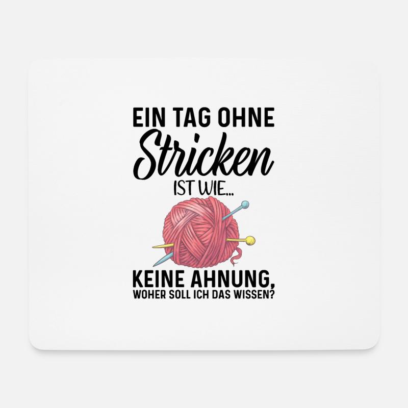 Stricken Strickerin Geschenk - Mousepad (Querformat) - Weiß