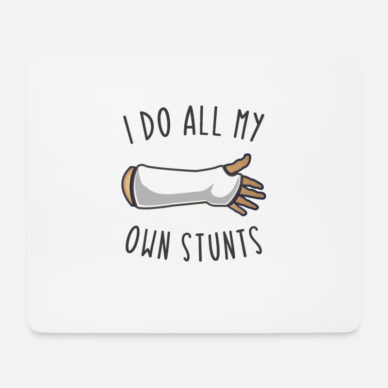 Gipsarm Genesungswünsche Armbruch Arm gebrochen - Mousepad (Querformat) - Weiß
