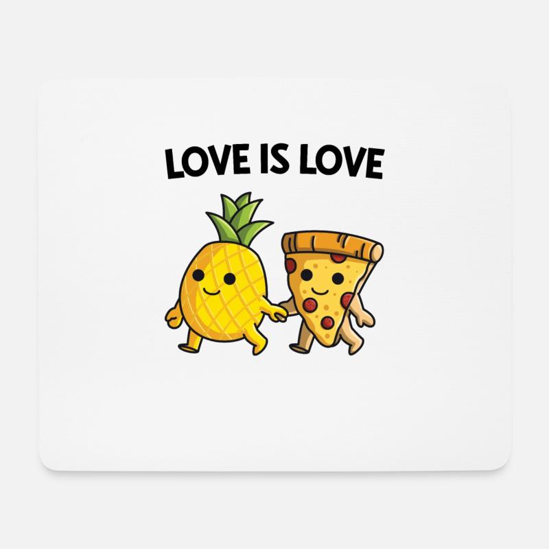 Pizza Hawaii Ananas Pizza essen - Mousepad (Querformat) - Weiß
