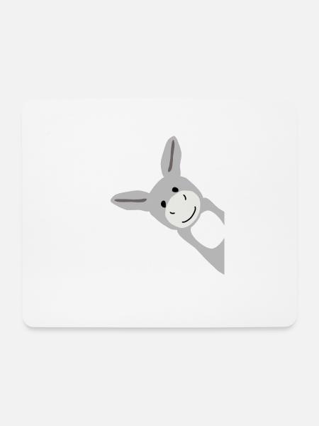 Drolliger grauer Esel Für Esel Freunde - Mousepad (Querformat) - Weiß