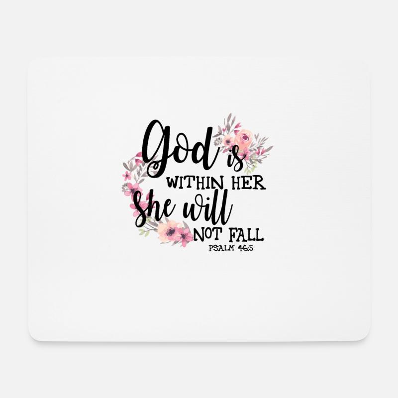 Floral Aquarell Bibel Vers Gott ist in ihrem s - Mousepad (Querformat) - Weiß