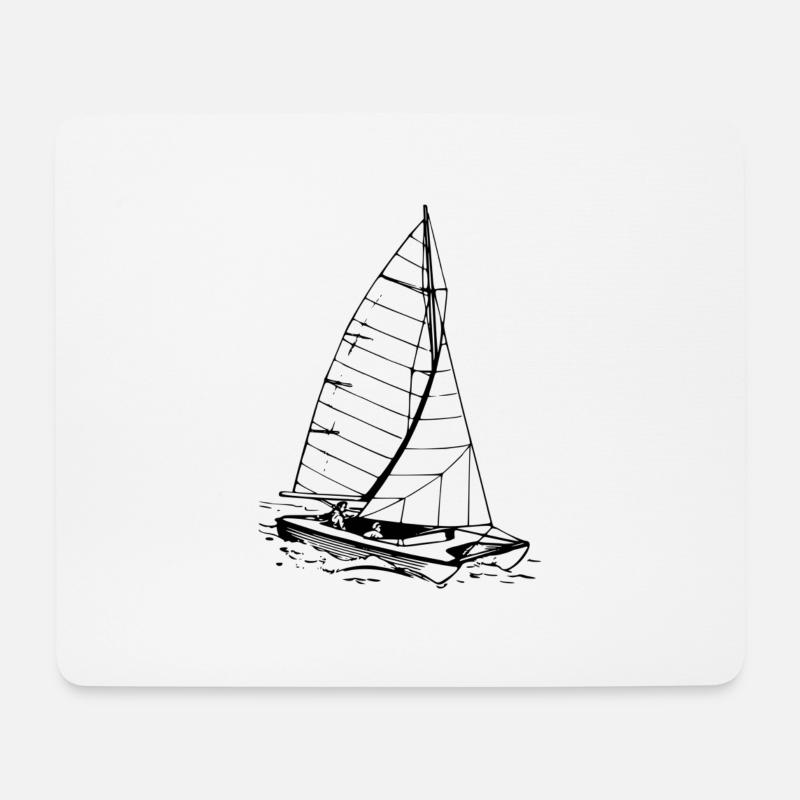 Catamaran - Tapis de souris (format paysage) - blanc