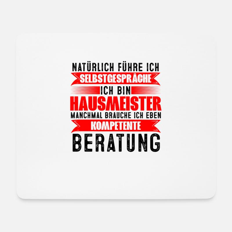 Lustiges Ich Bin Hausmeister Ich Brauche Beratung - Mousepad (Querformat) - Weiß