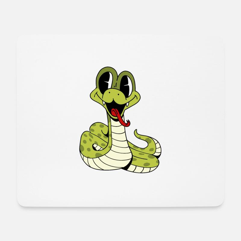 Knuddlige niedliche Schlange - Mousepad (Querformat) - Weiß