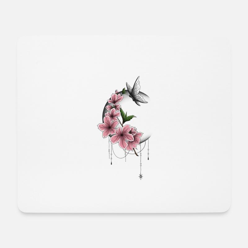 Cherry blossoms in the moonlight - Mouse Pad (horizontal) - white