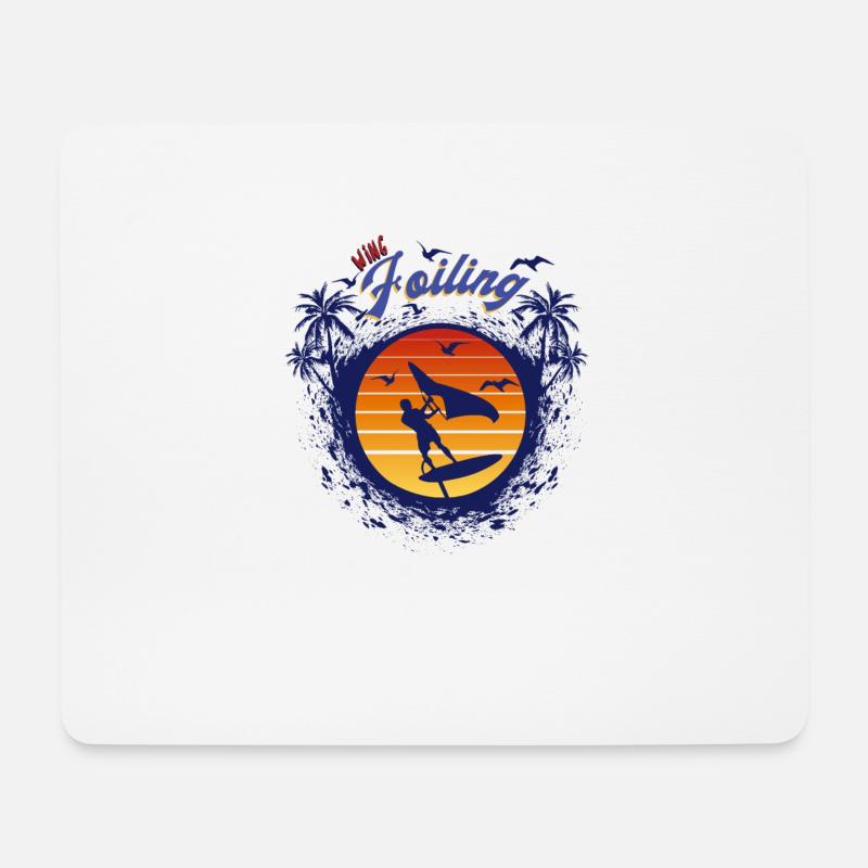 Wing Foiling sky wing Geschenk - Mousepad (Querformat) - Weiß