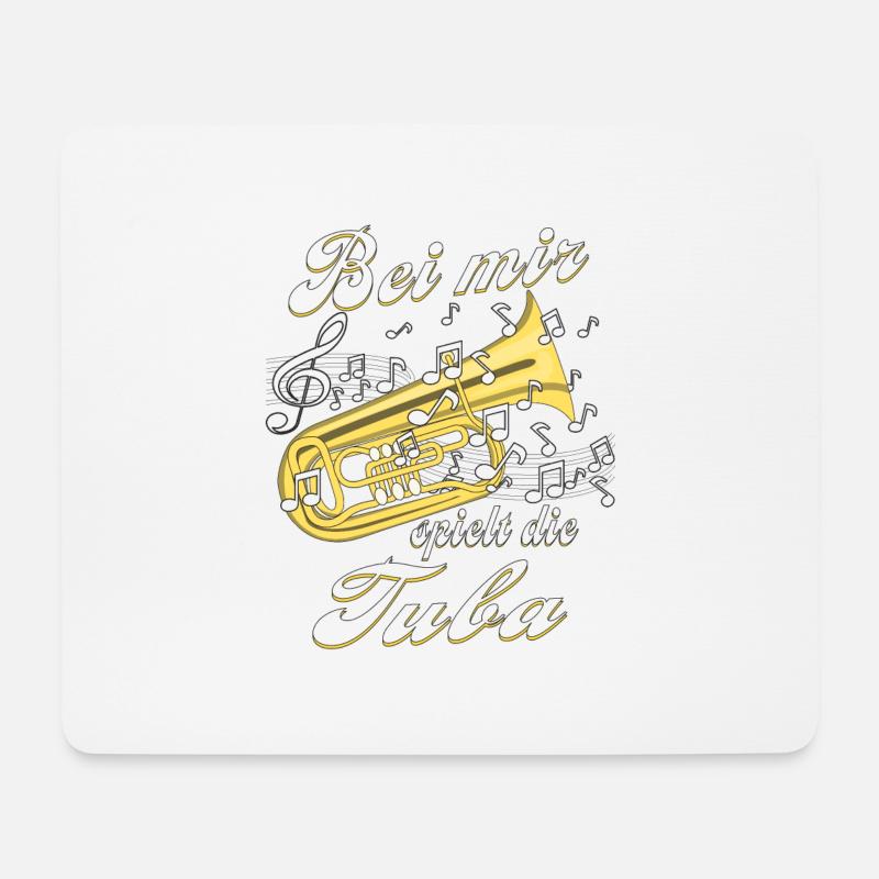 BEI MIR SPIELT DIE TUBA - Mousepad (Querformat) - Weiß