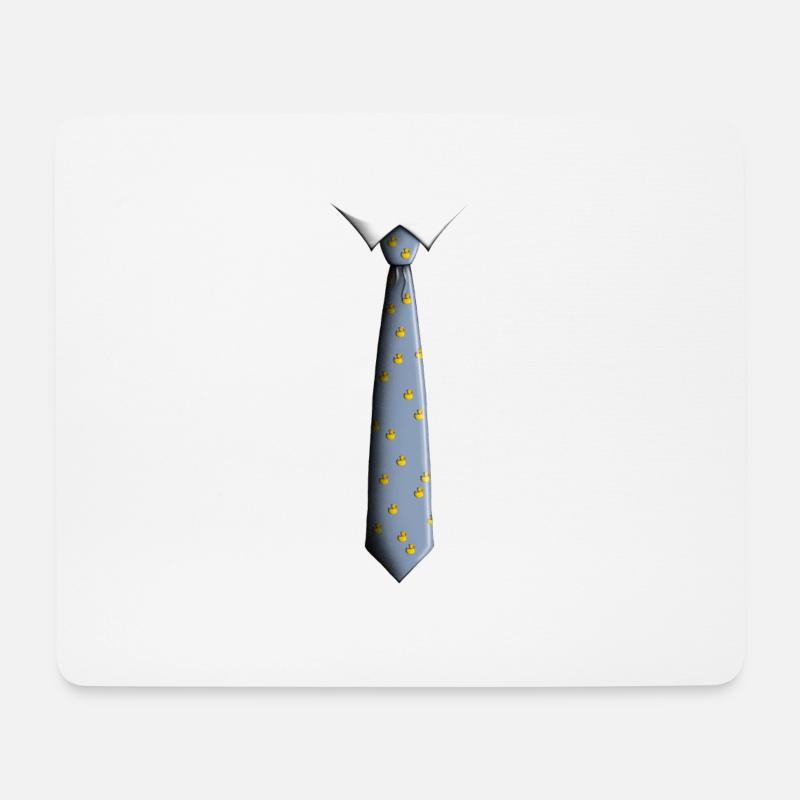 Krawatte mit Enten - Mousepad (Querformat) - Weiß