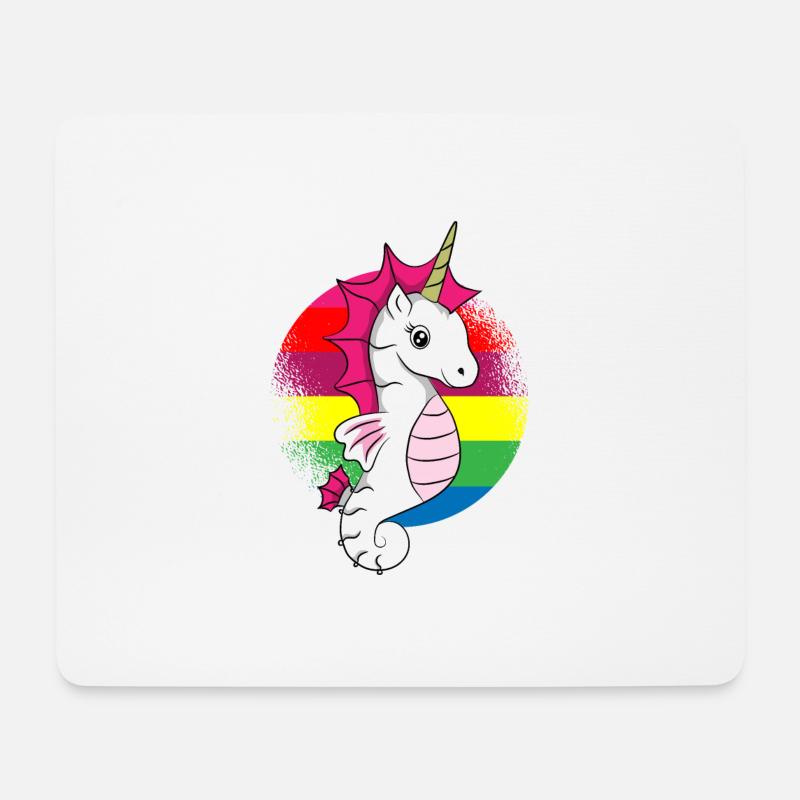 Seahorse bunt by The Manzanita`s - Mousepad (Querformat) - Weiß