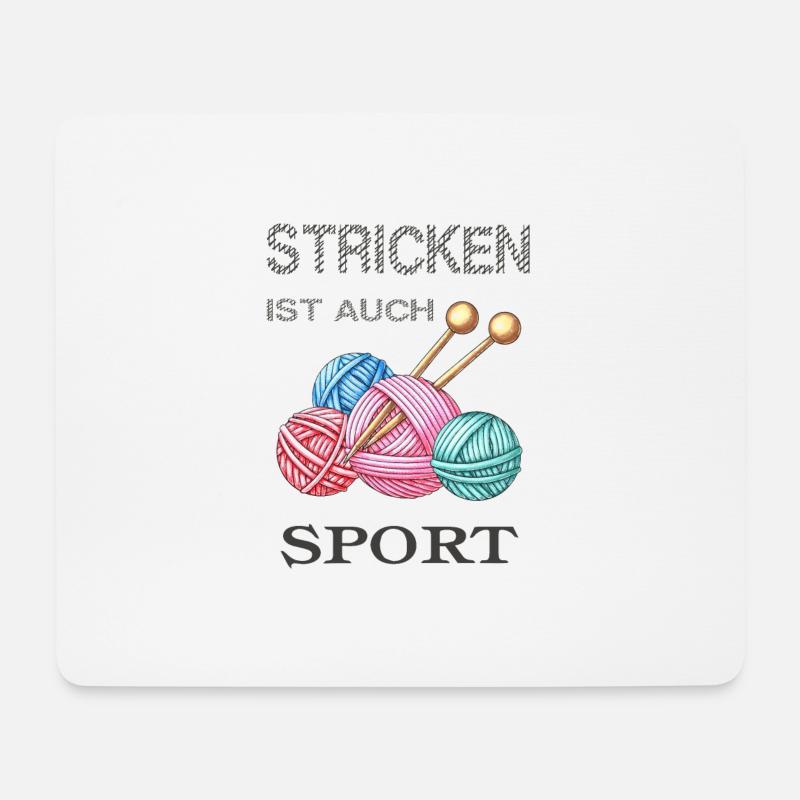 Stricken ist auch Sport - Mousepad (Querformat) - Weiß