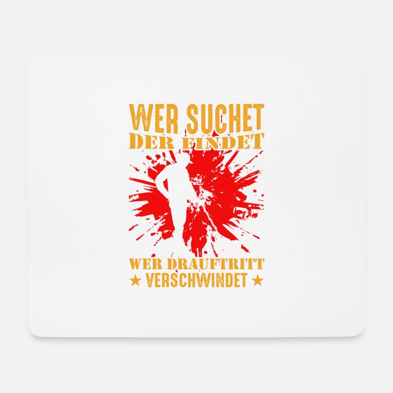 Wer suchet der Findet drauftritt Lustig Sondler - Mousepad (Querformat) - Weiß