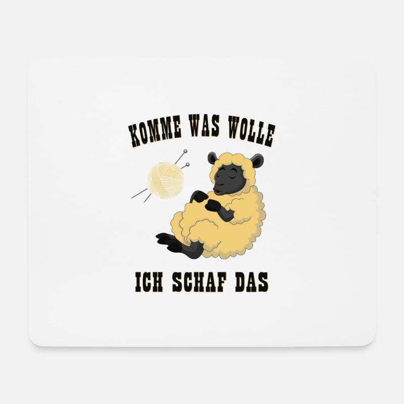 Komme was Wolle ich Schaf das - Mousepad (Querformat) - Weiß