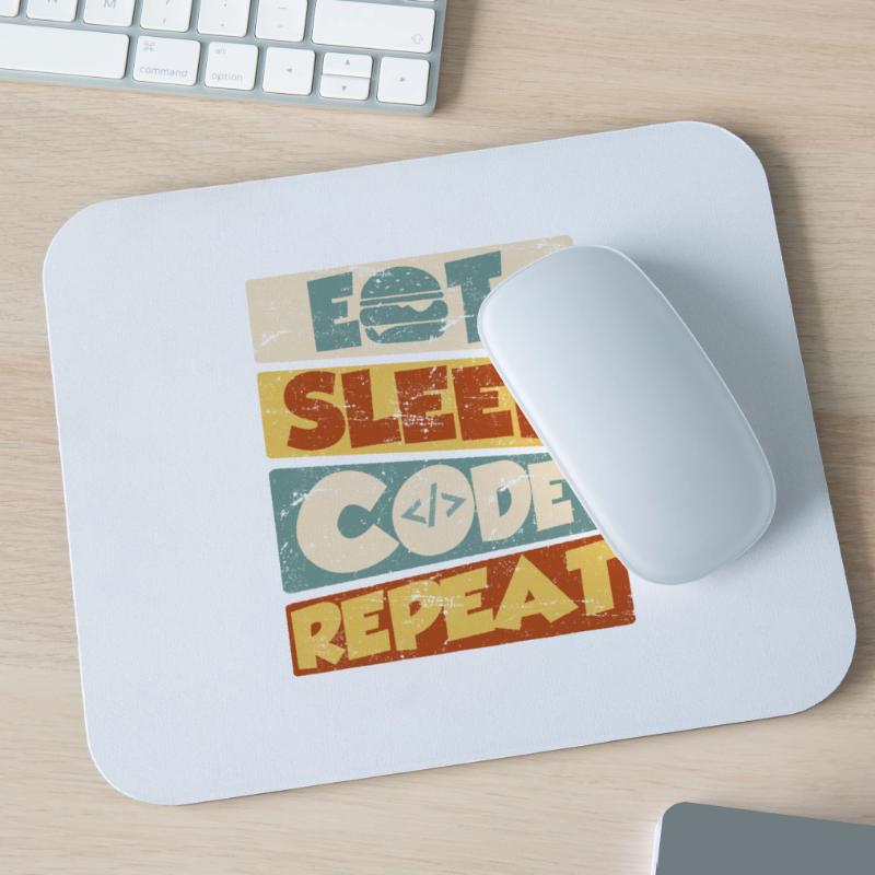 Programmer Developer IT Saying Eat Sleep Code Mouse Pad (horizontal)
