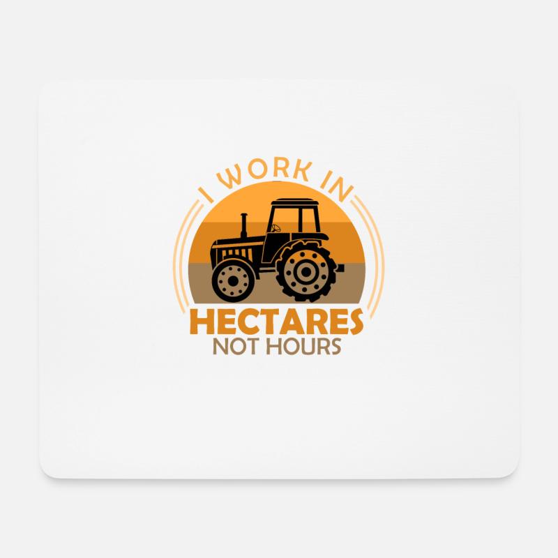 Landwirt Spruch ich arbeite in Hektar Bauer - Mousepad (Querformat) - Weiß