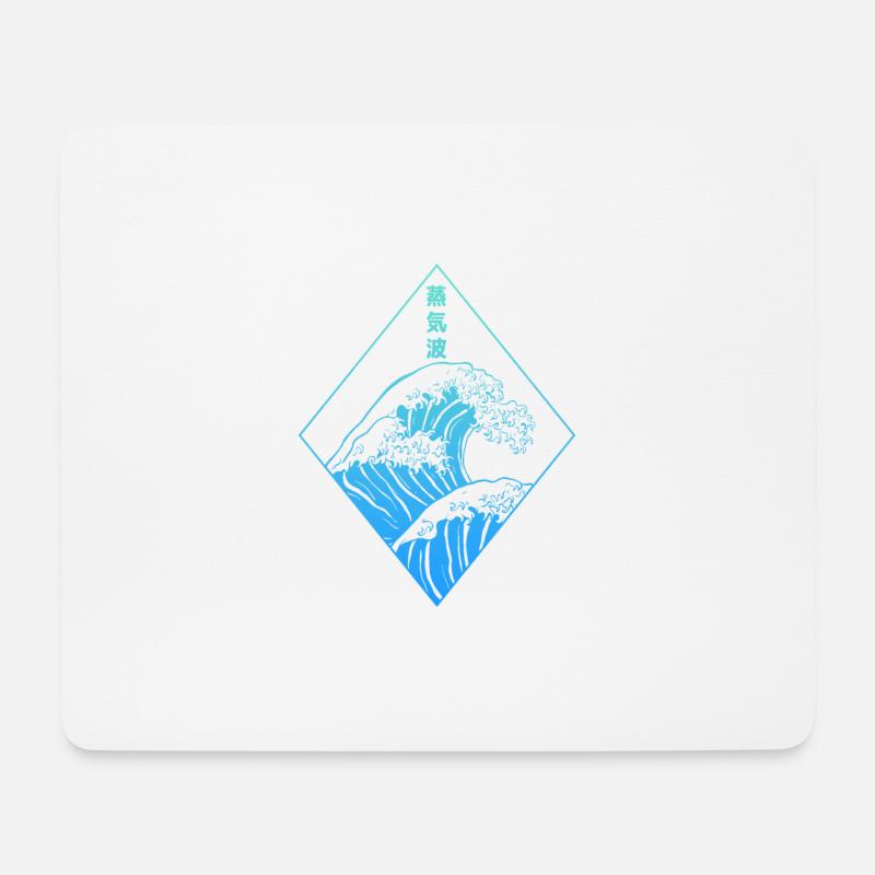 Great Wave of Kanagawa - Mousepad (Querformat) - Weiß