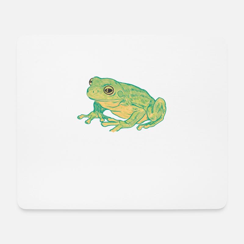 Frosch - Mousepad (Querformat) - Weiß