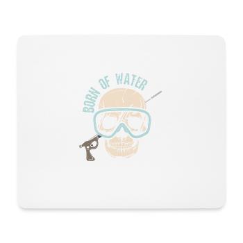 Speargun Spearfishing Skull Freediver - Mouse Pad (horizontal) - white - Front