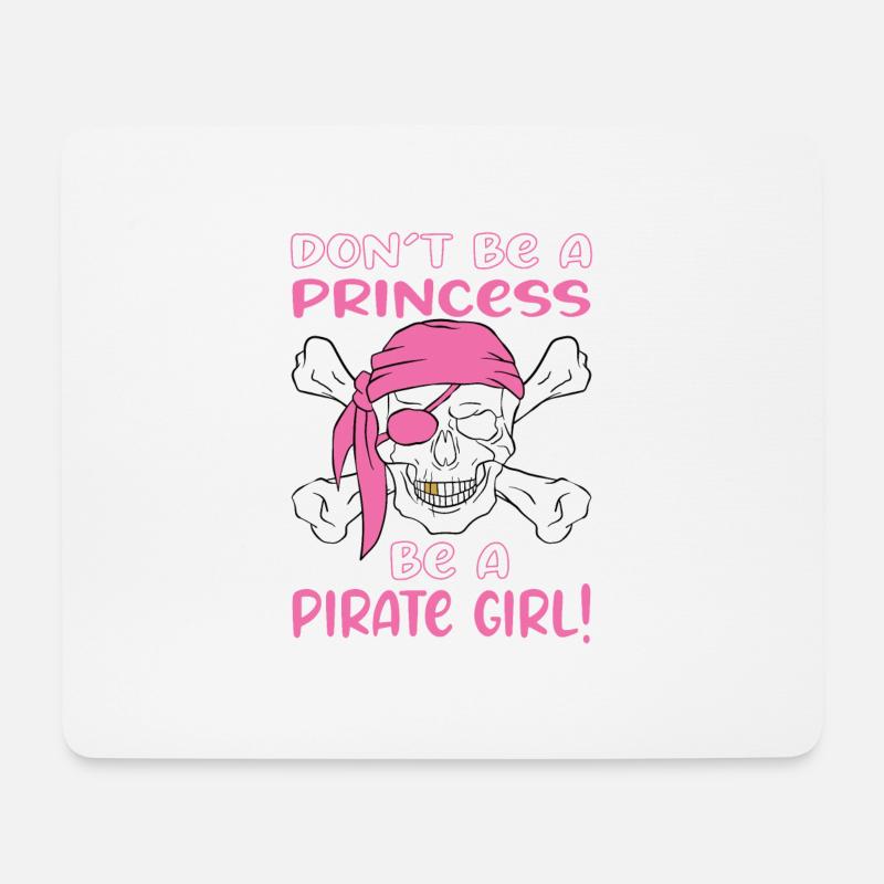 Keine Prinzessin Piraten Mädchen - Mousepad (Querformat) - Weiß