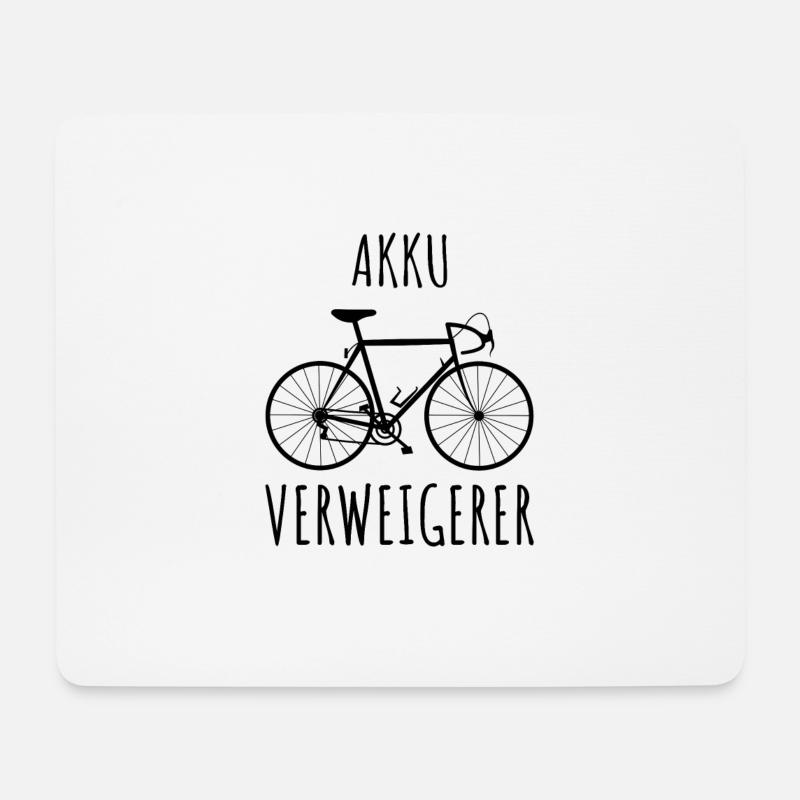 Akku Verweigerer - Fahrrad - Rennrad - Mousepad (Querformat) - Weiß