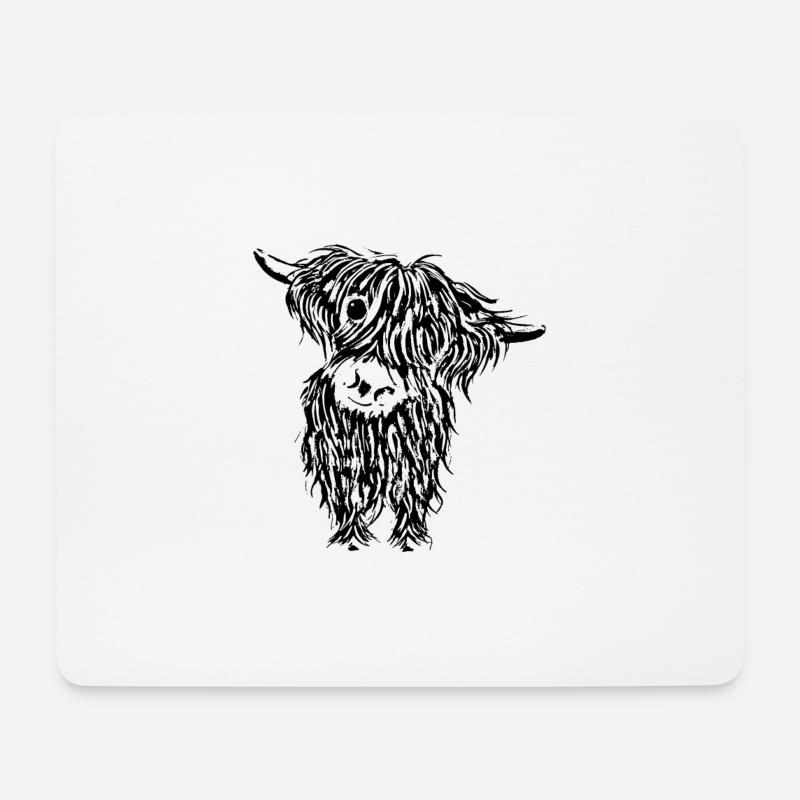 Kuh Landwirt Geschenk Schottisches Hochlandrind - Mousepad (Querformat) - Weiß