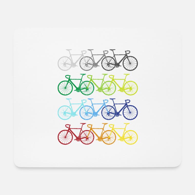 Fahrräder Regenbogen Fahrradfahrer Radfahrer - Mousepad (Querformat) - Weiß