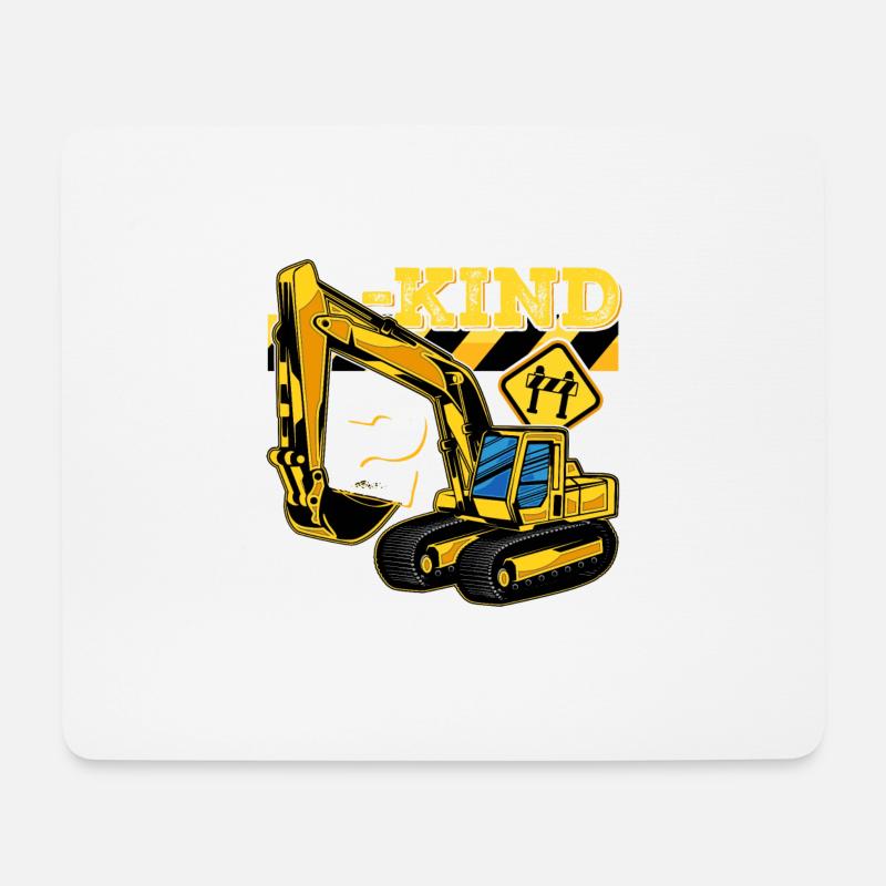 Bagger Baustelle Geburtstag 2 Jahre Geschenk Bau - Mousepad (Querformat) - Weiß