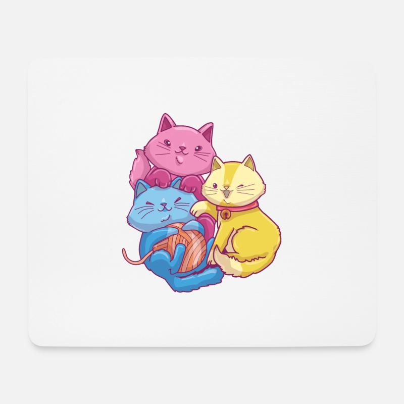 Pansexual Kawaii Cat, Anime Art Pan Pride - Mousepad (Querformat) - Weiß