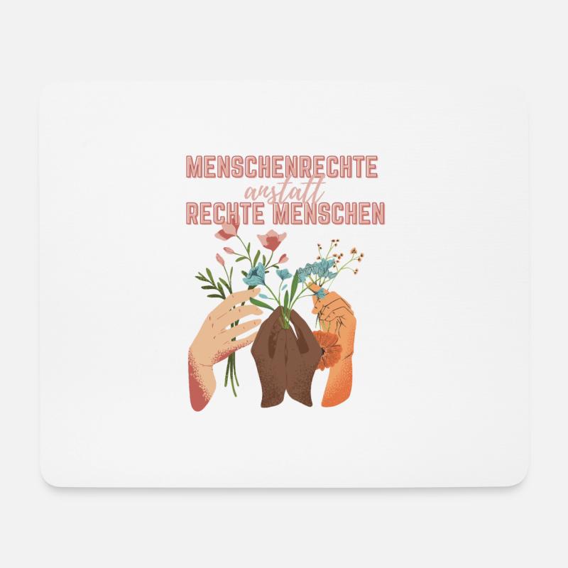 menschenrechte anstatt rechte menschen - Mousepad (Querformat) - Weiß