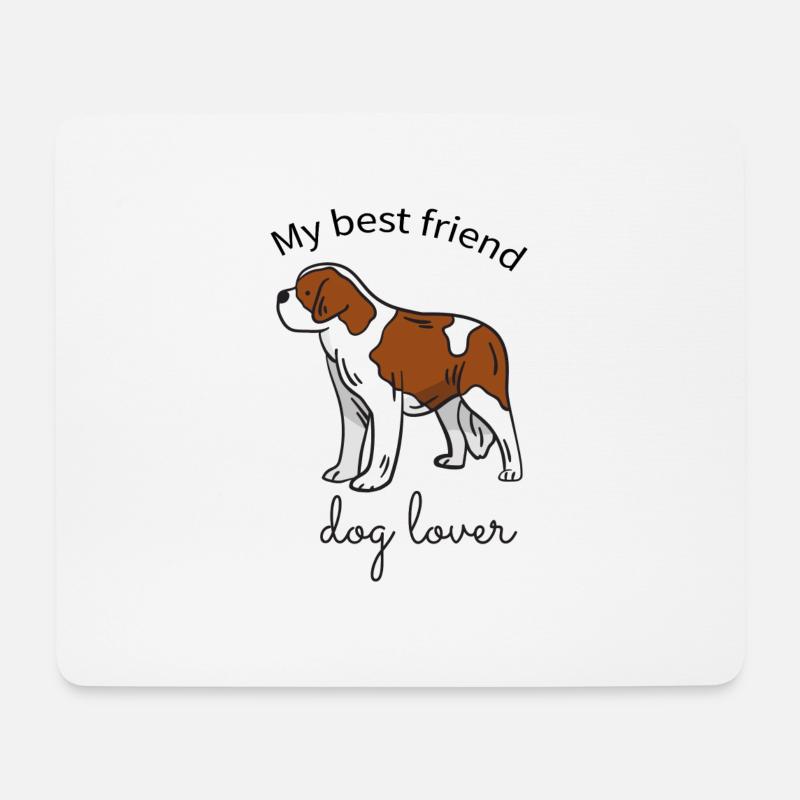 Bernhardiner - Mousepad (Querformat) - Weiß