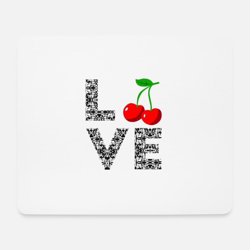 Cherry Kirsche Herzschlag Frucht Kirschen - Mousepad (Querformat) - Weiß