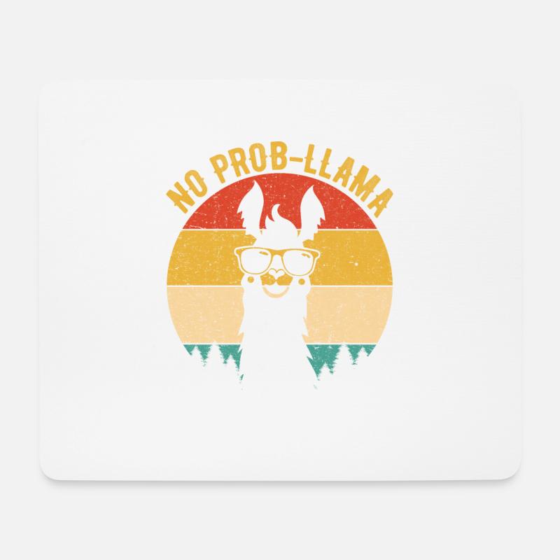 vintage no prob llama - Mousepad (Querformat) - Weiß