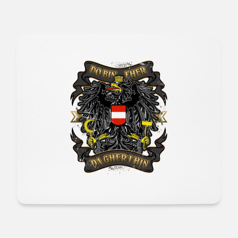 Österreich Do bin i her Spruch Adler Dialekt - Mousepad (Querformat) - Weiß