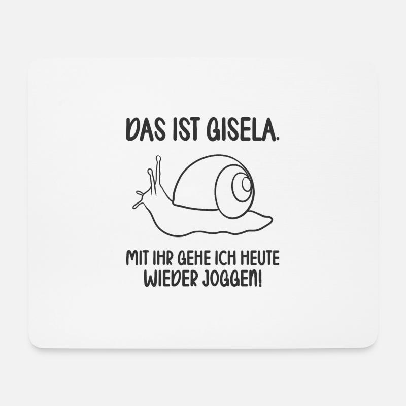 Das ist Gisela mit ihr gehe ich joggen lustiges - Mousepad (Querformat) - Weiß