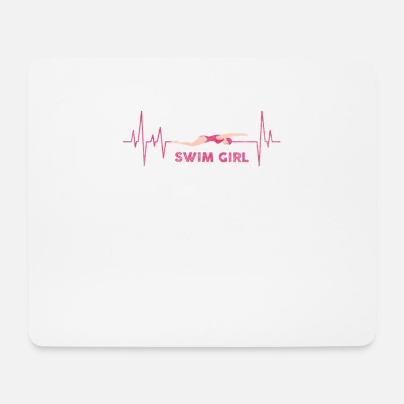 Schwimmerin Schwimmen Mädchen - Mousepad (Querformat) - Weiß