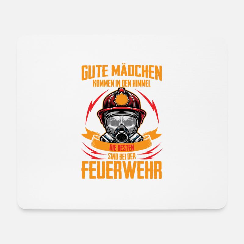 Gute Mädchen werden Feuerwehrfrau - Mousepad (Querformat) - Weiß