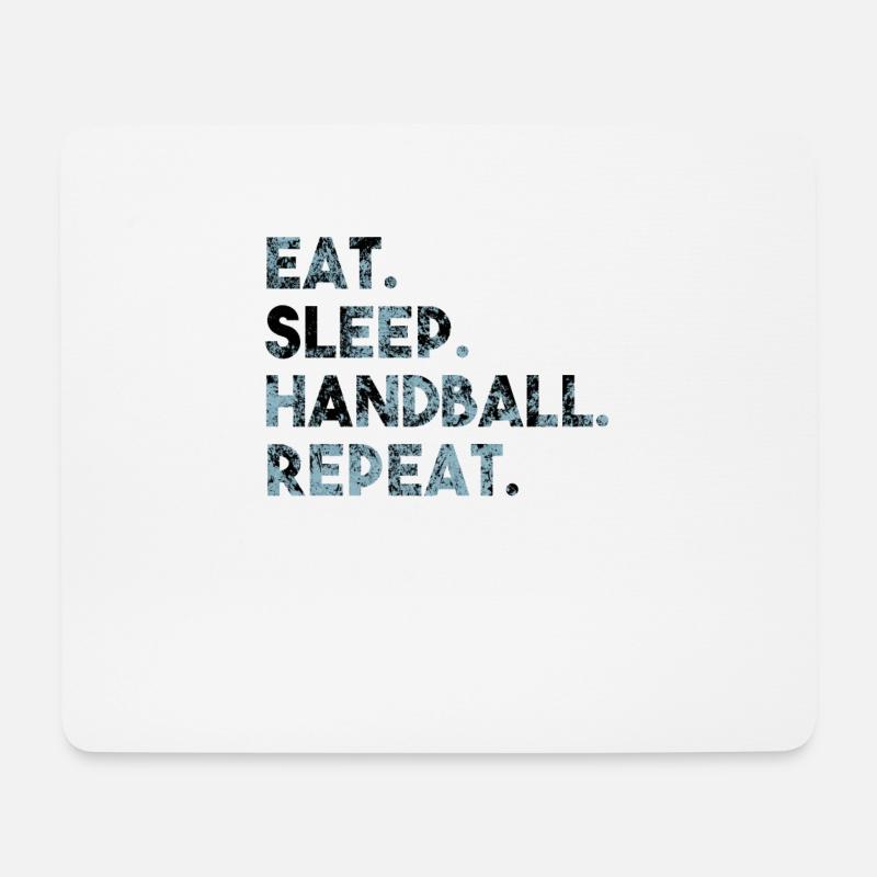 Essen Sie Schlaf Handball wiederholen - Mousepad (Querformat) - Weiß