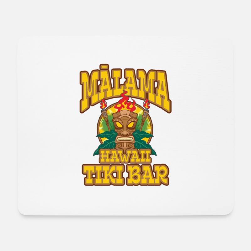 Tiki Bar am Strand Hawaiis - Mousepad (Querformat) - Weiß