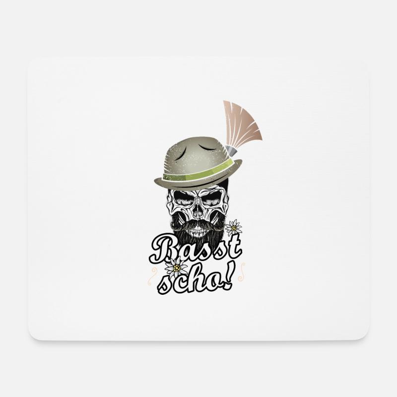 Basst scho Bayern Grantler Bua Bayrischer Dialekt - Mousepad (Querformat) - Weiß