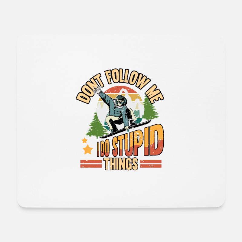 Lustig Snowboard Winterurlaub Sprüche Geschenk - Mousepad (Querformat) - Weiß
