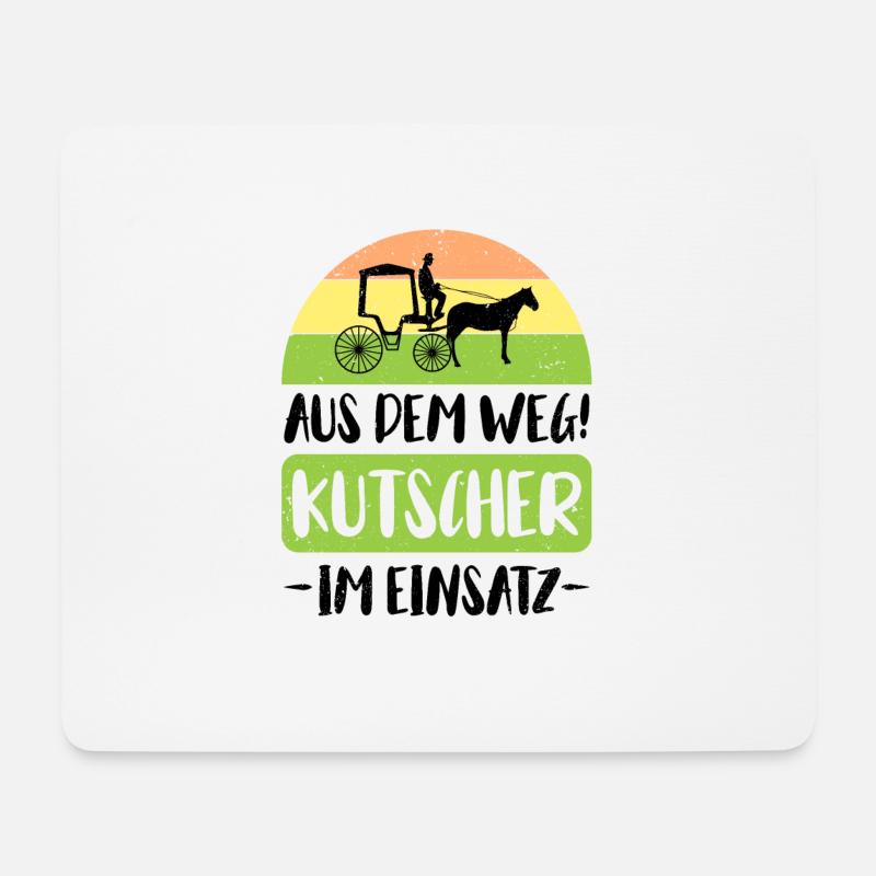 Kutscher Kutsche Pferdekutscher Kutschieren - Mousepad (Querformat) - Weiß