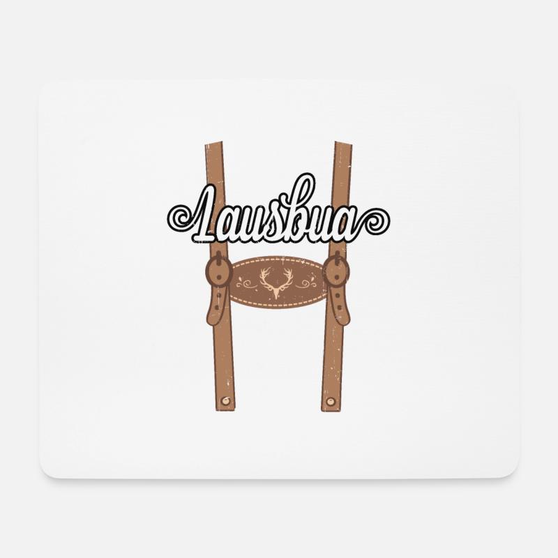 Lausbua Lederhose Tracht bayrischer Bua Bayern - Mousepad (Querformat) - Weiß