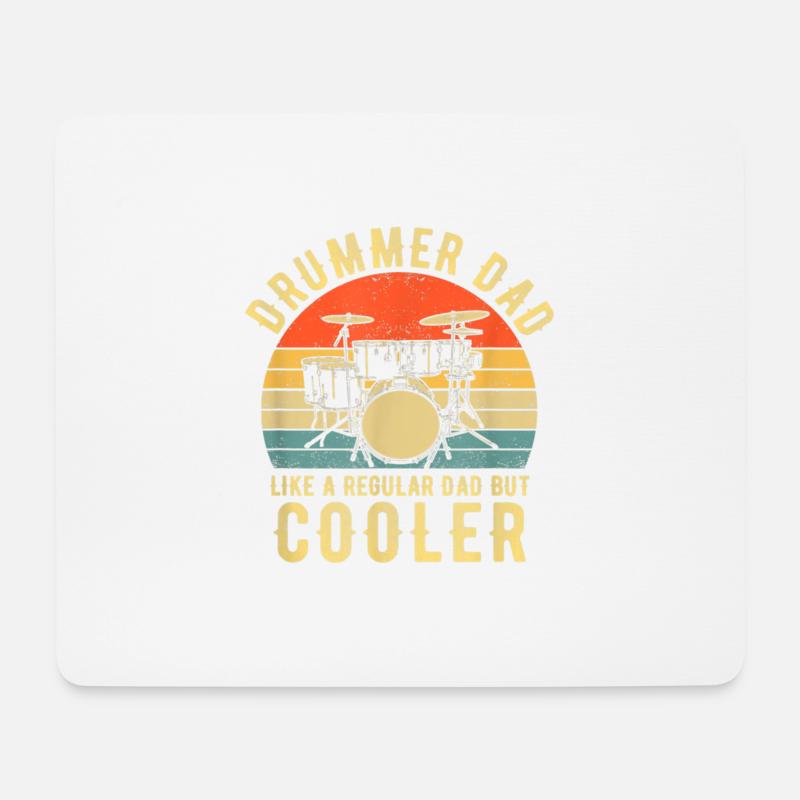 Drummer Dad Like A Regular Vintage Drummer - Mousepad (Querformat) - Weiß
